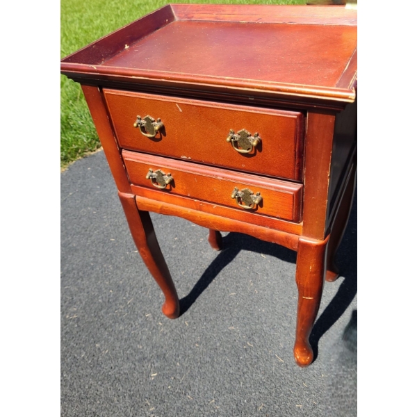 Small Hall Table w/ 2 Drawers and Tray Edge Top 15.5 W, 12 D, 24 T 