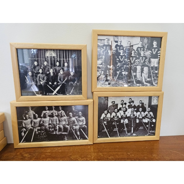 Four Framed Vintage Hockey Team Photographs