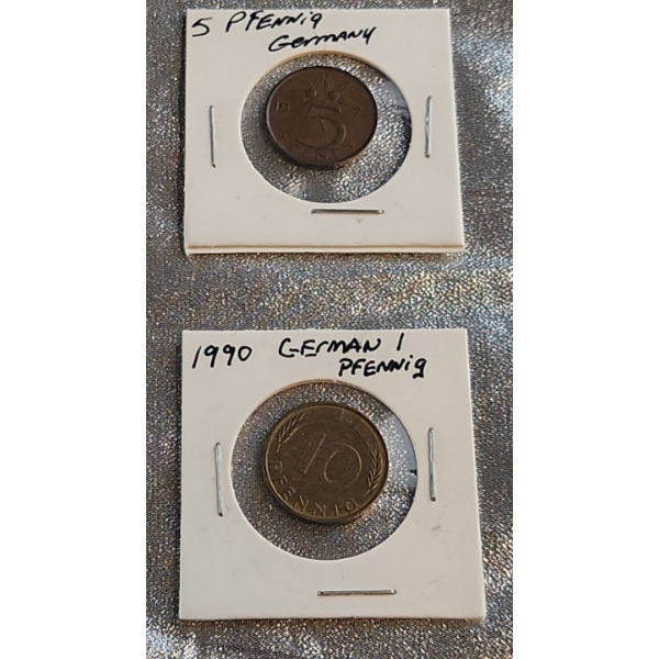 1979 and 1990 German Pfennigs