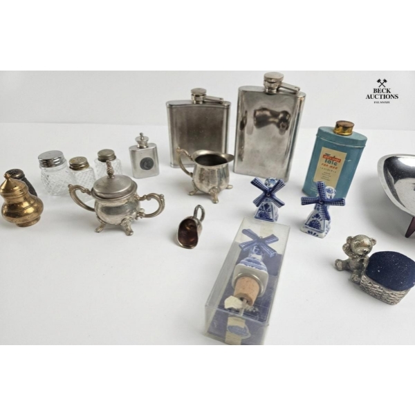  Collection Of Various Vintage Collectibles, Dutch windmill items Salt And Pepper Shakers And More.