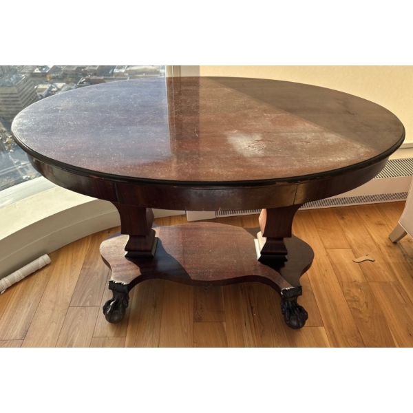 Victorian Mahogany Pedestal Table 51x46x29 Claw & Ball
