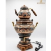 Image 2 :  Decorative Turkish Samovar Copper & Adorned With Intricate Floral Engravings & Colorful Decorative.