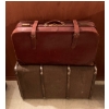 Image 1 : Antique Travel Accessories - Trunk Suitcase w/ Leather Day Tote