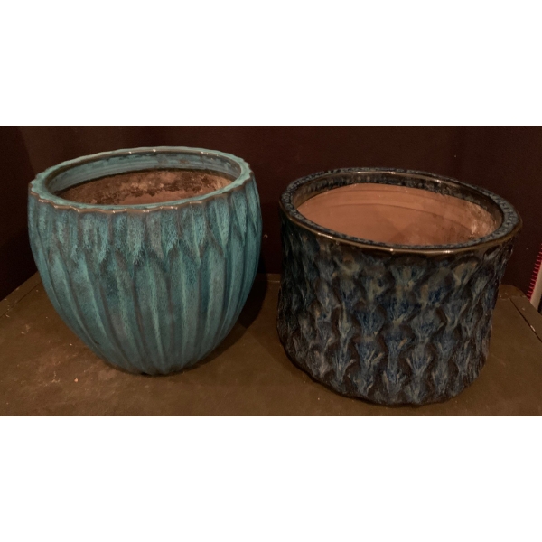 Stunning Blue Planters (2) 
