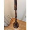 Image 4 : Vintage Floor Lamp with Wooden Base and Fabric Lampshade