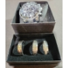 Image 1 : Mens Zhowe Chronograph Watch with Stainless Steel Band and Three Rings