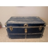 Image 1 : Blue Metal Trunk with Brass Hardware and Interior Compartment
