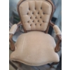 Image 1 : Upholstered Chair w/ Button Back Design and Wood Frame 22 W, 19 D, 35 T  