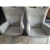 Image 1 : Modern Grey Upholstered Chairs w/ Metal Legs 32 w, 40 h, 28 d 