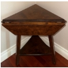 Image 3 : Antique Drop-Leaf Hexagon Occasional Table W/Triangular Shelf  24x21x22"tall