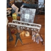 Image 3 : Home Decor Lot with Metal Shelves, Candles, and Decorative Items