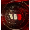 Image 3 : Lovely Wreath Styled Centre Piece Candle Holder w/ Large Red Glass Vase 