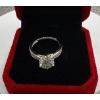 Image 2 : 2ct Round Moissanite with 26 Round Cubic Zirconia Set in 925 Silver Ring - Size 6.5