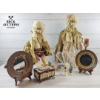Image 5 : Pair Of Porcelain Monkey Dolls Dressed In Elaborate 18th-Century Style Costumes With Lace And Fine F
