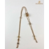 Image 3 : Antique Victorian-Era Muff Slide Watch Chain Gem-Set And Small Pearl Gold Plated