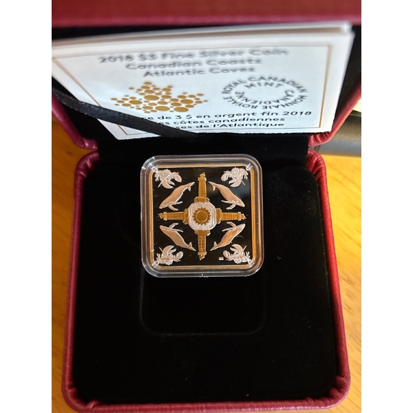 Pure Silver Gold-Plated Coin - Canadian Coasts: Atlantic Coves