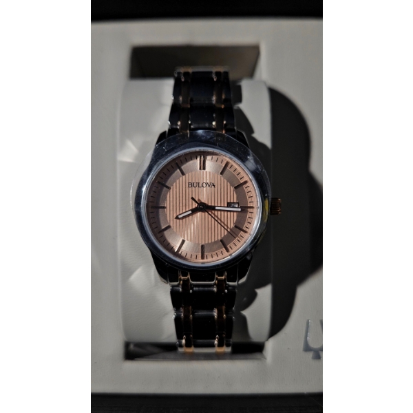 Bulova 98M123 Stainless Steel Two-Tone Rose Gold/Silver Ladies Watch