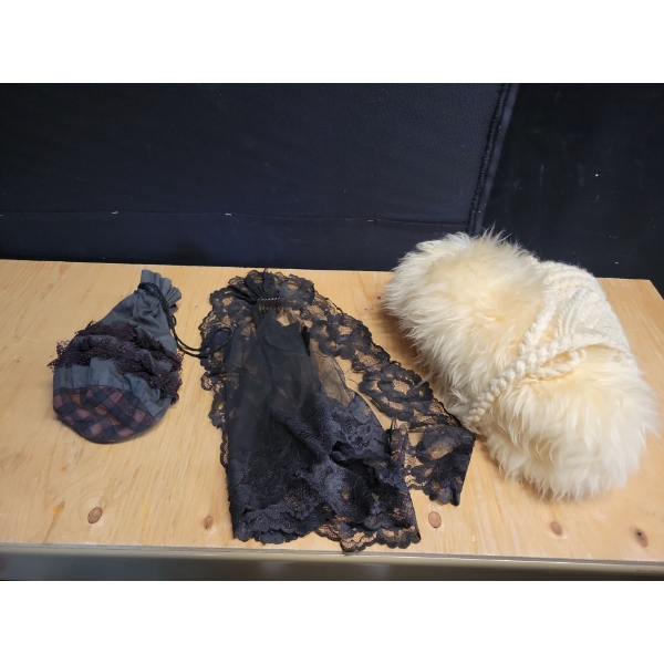 Grievers Veil, Lambskin Toque and Fancy Bag