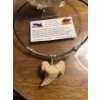 Image 3 : authentic shark tooth fossil and a shark tooth fossil necklace. 