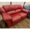 Image 2 : Red Leather Loveseat- Great Condition! 67"W x 40"D x 35"H