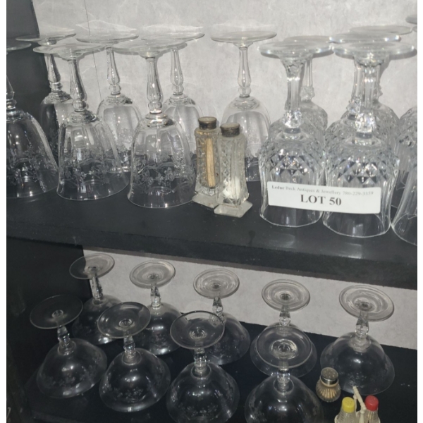 Wine Glasses, Crystal Glasses, Juice Pitcher, Cups, Martini Glasses, Wade Teaset and more