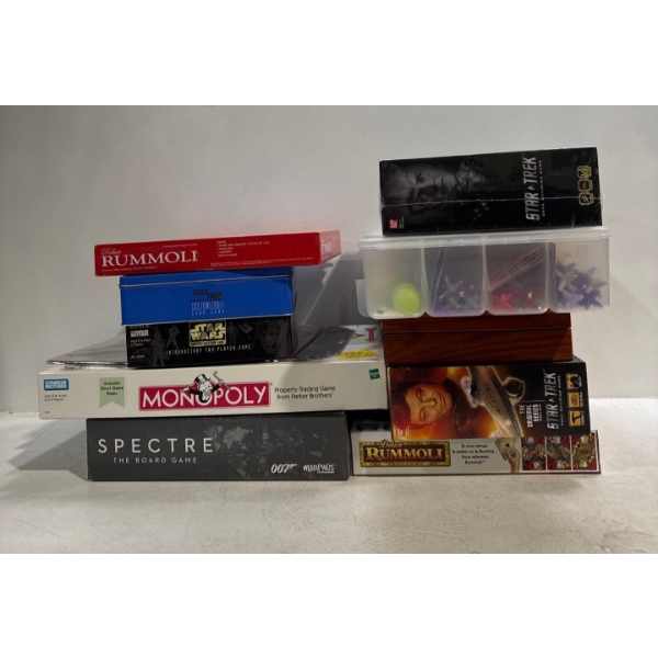 Collection Board Games; Monopoly, Jaxs, Rummoli, Spectre, and more