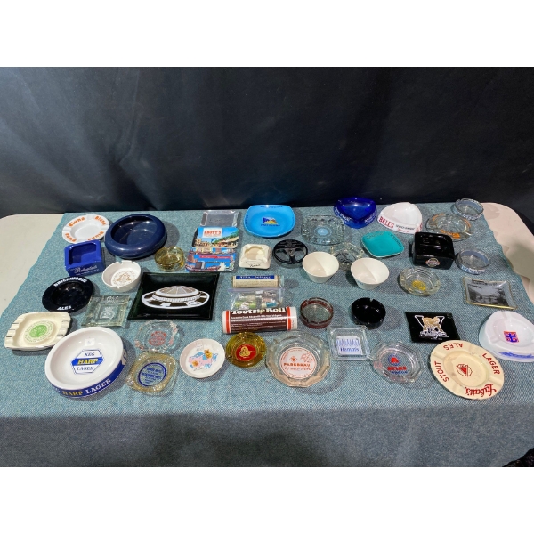 Ashes To Ashes Ashtrays & More: Ballantines Ashtray, Keg Harp Lager, Golden Nugget Las Vegas, Bells 