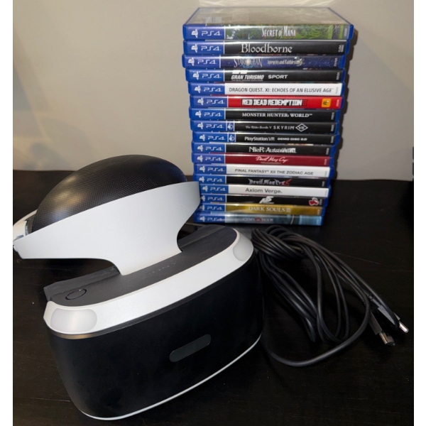 16 Playstation 4 Games w/ VR Head Set & 2 Controllers 