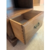 Image 4 : Oak Bed Frame and Matching Nightstand with Brass Accents