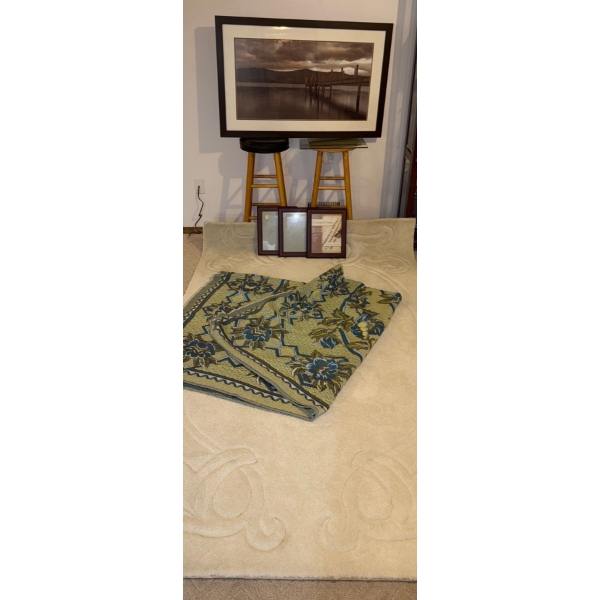 Plush High Pile Area Rug w/ Basic Bar Stools Landscape Print 25x21 & More