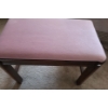 Image 2 : Wooden Bench w/ Pink Fabric 22 W, 13 D,  17 T, also Includes: Faux Fur Throw Blanket