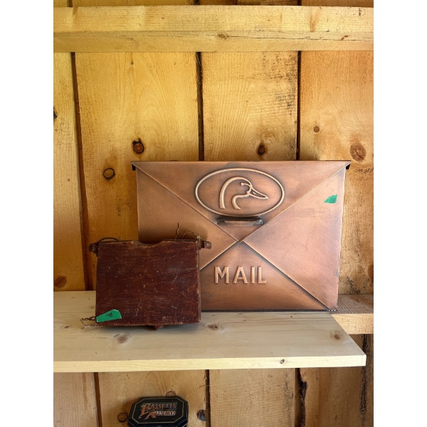 Wood Mail Box and Wooden Cow Bell 
