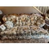 Image 1 : 1980's Bird Design Wood and fabric Couch loveSeat & Chair In Amazing Condition Very Comfortable For 