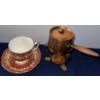 Image 4 : Miniature Cast Iron Wood Burning Stove Copper Cooker Greek Vase & Pair Of Trinket Boxes