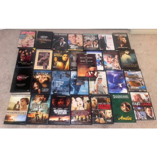Assorted Collection Of DVDs  The Secret, Pride & Prejudice, Sylvia, Neil Diamond, 