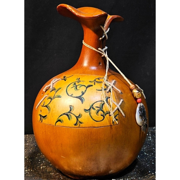 Stunning Hard-Shell Gourd Art Statue (15")