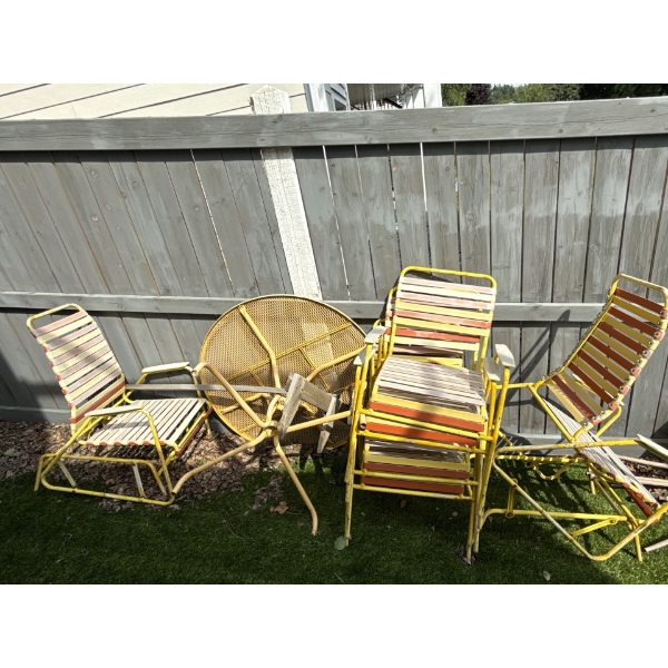 Vintage Yard Table & Chair Set, As Pictured, Well Loved 