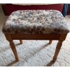 Image 4 : Vintage Oak Vanity w/ Floral Upholstered Stool 27x18x49
