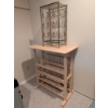 Image 1 : Wooden Wine Rack with Brass 9 Bottle Unit w/ Bamboo-Style Detailing