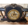 Image 1 : Mantel Clock with Ornate Dial and Decorative Columns, 18 x 6 x 12 Inches