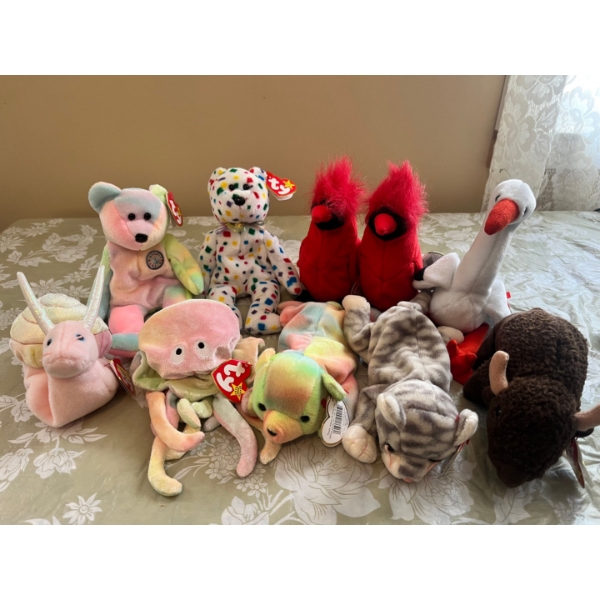 Variety of Beenie babies 