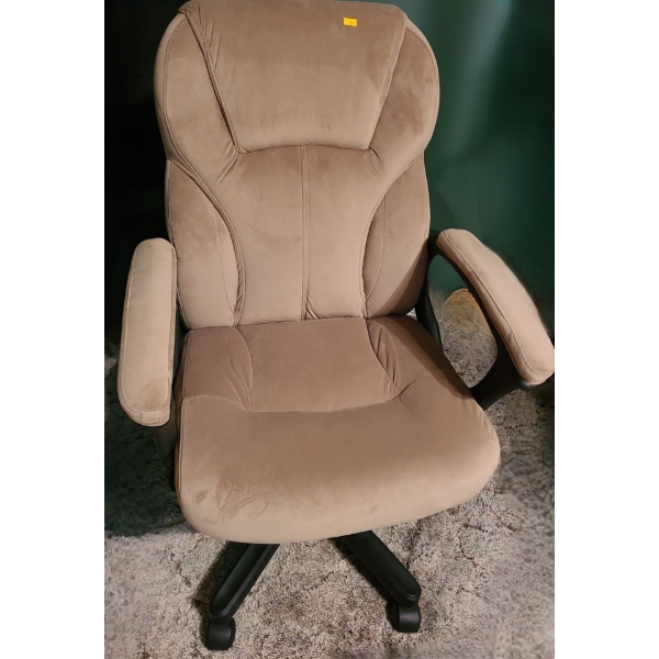 Faux Suede Beige Chair on Casters 24 W, 20 D, 37 T