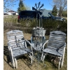 Image 1 : Outdoor Duo Rocking Connected Chairs w/table + Single Chair w/windmill