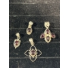Image 1 : Collection of Red/Purple Stone Pendants and Earrings 