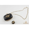 Image 2 :  Clutch-Jeweled Box Bag Looks Like Lagerfield Minaudière Panther , With Enamel Matching Pill Box 