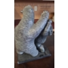 Image 3 : Wolf Original Soapstone Carving of Polar Bear and Hunters 13 T, 9 L, 8 W