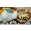 Image 7 : Ceramic Smurf 9 T, Bunny Salt/ Pepper Shakers, Dog Glasses Holder, Metal Plant Stand 14 T and More!