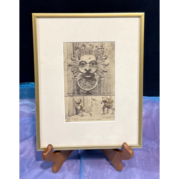 R.P. Phillimore "Fugiative Seeking Sanctuary at Durham Cathedral" 3.5Wx5.5H