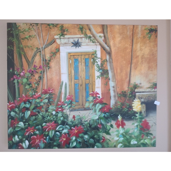 Paint on Canvas of Door in Garden 24 X 20 