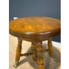 Image 3 : Heavy Solid Wood Stool w/ Brass Clawed Feet - 17T 